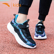 安踏（ANTA）兒童運動(dòng)鞋皮面防水秋冬季新款男大童6-16歲白色小白鞋學(xué)生跑步鞋 黑紫5510H 39