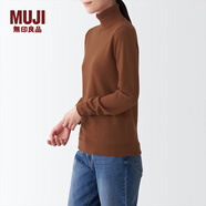 無(wú)印良品（MUJI）女式 天竺 可水洗高領(lǐng)毛衣 長(cháng)袖針織衫 BAG05A1A 磚紅色 L 165/88A