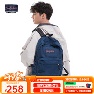 JANSPORT杰斯伯雙肩包女男26L隔層輕便大容量背包學(xué)生書包 4QUE 003 海軍藍(lán)【升級款】側(cè)袋+隔層