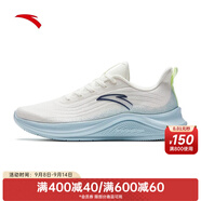 安踏（ANTA）運動(dòng)鞋男鞋2025輕質(zhì)透氣跑步鞋緩震慢跑鞋子男 象牙白/淡鋼藍-3 42.5