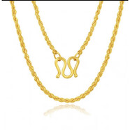 恒久葉玉洛奇金包銀項鏈女9麻花素簡(jiǎn)約金金色實(shí)心鏈子男士鎖骨鏈 38克長(cháng)60厘米粗4毫米