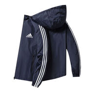 Y-3阿迪達斯防風(fēng)舒適三葉草潮牌男春秋外套新款連帽夾克百搭休閑運動(dòng) 深藍色 2XL