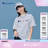 Champion冠軍T恤夏季新款刺繡草寫大LOGO圓領(lǐng)T恤無(wú)性別冠軍短袖男女情侶 白色 XL