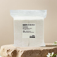 MUJI日本進(jìn)口MUJI無(wú)印良品化妝棉無(wú)漂白卸妝可濕敷補水潔面原棉180片 新版【無(wú)漂白化妝棉】180片（約60×50mm）