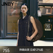 江南布衣（JNBY）秋冬新品牛仔連衣裙水洗優(yōu)雅無(wú)袖翻領(lǐng)氣質(zhì)通勤H型5O7G11180 991牛仔藏青 XL