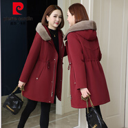 皮爾卡丹派克服女2025冬新款水貂毛領(lǐng)海寧皮草獺兔毛內膽可拆卸外套中長(cháng)款 酒紅色 【兔毛內膽+水貂領(lǐng)】【短84-89】 【兔 S 80-100斤