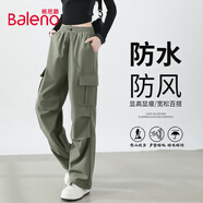 班尼路（Baleno）高腰三防工裝褲女2025春秋季新款戶外運(yùn)動(dòng)登山防風(fēng)防水兩穿傘兵褲