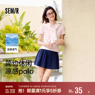 森馬（Semir）POLO衫女涼感抗菌修身襯衫2025夏刺繡休閑通勤套頭衫109325115001