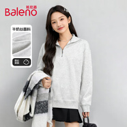 班尼路（Baleno）半拉鏈設(shè)計(jì)感翻領(lǐng)衛(wèi)衣女2025春秋季新款親膚舒適透氣外穿內(nèi)搭上衣