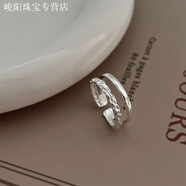 KZD老鳳凰999足銀雙層素圈戒指小眾設計高顏值開(kāi)口食指指環(huán)時(shí)尚個(gè)性 無(wú)禮盒自帶款