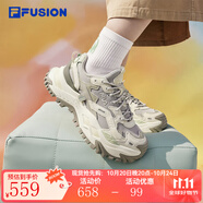 FILA FUSION斐樂女鞋經(jīng)典硬糖鞋厚底鞋時尚運動休閑鞋 【銀云/米色-SA】 硬糖鞋1代 36