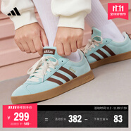 adidas「T頭鞋」VL COURT復(fù)古休閑板鞋德訓(xùn)鞋男女阿迪達(dá)斯輕運(yùn)動(dòng) 淺閃光藍(lán)/棕色/淡綠   41
