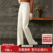 尚都比拉黑色顯瘦直筒休閑褲女秋冬慵懶風(fēng)氣質(zhì)高級(jí)感針織褲子 云霜 XL 