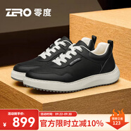 零度Zero官方男鞋2025秋冬新款輕便增高休閑鞋男款防滑耐磨小白鞋潮 黑白 38