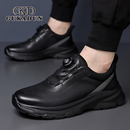 古卡頓（GUKADUN）男鞋秋冬季新款休閑皮鞋2025防滑軟底登山跑步鞋子男品牌運動(dòng)鞋 黑色 42