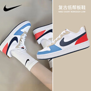 耐克（NIKE）女鞋 2025新款秋季時(shí)尚潮流休閑鞋輕便舒適低幫板鞋子大童鞋 活力米白藍紅-124 37.5