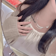恒久葉【時(shí)尚日韓風(fēng)】足銀999彎管鈴鐺項鏈女純銀吊墜編織鎖骨鏈遮疤痕 蓮花蝴蝶彎管鈴鐺項鏈