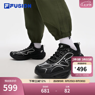 FILAFUSION斐樂潮牌【章昊同款】隕石2男鞋網(wǎng)面復(fù)古跑鞋機能運動鞋男 黑/太空銀-BS 43