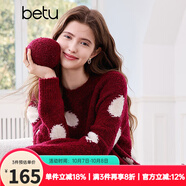 百圖betu女裝2025春季新款毛衣圓領(lǐng)寬松時(shí)尚大波點(diǎn)套頭毛衫女2501T02 紅色 S