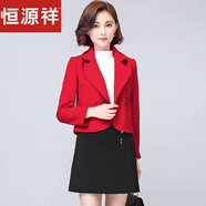 恒源祥2025秋冬新款女裝韓版氣質(zhì)毛呢外套短裝小個(gè)子時(shí)尚呢子外套 紅色 M