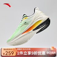 安踏（ANTA）男鞋毒刺競速跑步鞋男舒適功能耐磨緩震科技輕便體測跑鞋運動鞋男 【毒刺5】象牙白/新熒光淺草綠-2 40