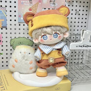 萌奇堡20cm娃衣 20厘米棉花娃娃衣服套裝衛衣帽子鞋子裙子襯衫背帶褲 小熊帕尼尼3件套（帽子襯衫背帶褲 （只賣(mài)娃衣，不賣(mài)娃娃)