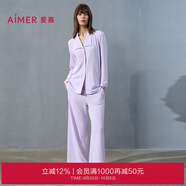 愛慕紅色本命年家居服套裝女海藻家居服翻領(lǐng)開襟睡衣睡褲套裝AM46A292 薰衣草色9TA 170