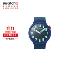 斯沃琪（Swatch）瑞士手表 BIG BOLD 男女節(jié)日禮物石英表考試表 無(wú)畏真我SB01N700