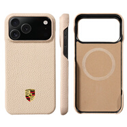 歐卡克適用蘋(píng)果17ProMax手機殼真皮新款iphone16Pro磁吸全包超薄15防摔4 銀杏色保時(shí)捷-頭層牛皮-強磁吸附 iPhone 17 Pro Max