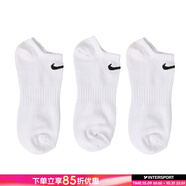 耐克（NIKE）襪子男襪子女 25新款運(yùn)動(dòng)健身訓(xùn)練籃球襪情侶低幫時(shí)尚短襪 三雙裝 主推/經(jīng)典白/三雙裝 S/22-24厘米/34-38碼