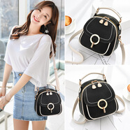磁點(diǎn) 上新多功能小包包雙肩包女春夏新款韓版百搭甜美撞色時(shí)尚單挎迷你兩用小背包潮 黑色
