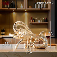 錦廬龍蝦紅酒架擺件感小眾斜放架托客廳酒柜軟裝飾品新房禮 ST502【玫瑰金】