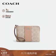 蔻馳（COACH）【品牌直供】女士小號手拿包手腕包奶茶色 CW854