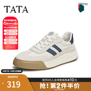 他她（TATA）男士阿甘男鞋復古德訓鞋男運動(dòng)休閑鞋厚底板鞋小白鞋PCB01AM5 QDR01AM4米/灰/藍 39