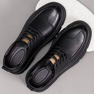 宜馳（EGCHI）2025新款男士頭層牛皮休閑商務(wù)鞋軟底防滑百搭舒適 黑色 CDT2371 41 (255mm)