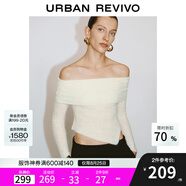 UR2025春季新款女裝魅力氛圍感修身顯瘦露肩針織衫UWG950037 裸杏色 (偏小) XL