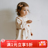 OAK FAMILY秋冬新品1-6歲女寶寶長(zhǎng)袖連衣裙可愛(ài)高彈寬松衛(wèi)衣裙洋氣公主裙 小面包 120 cm