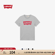 Levi's李維斯情侶美式寬松印花簡(jiǎn)約舒適潮流純棉圓領(lǐng)短袖T恤情侶衣櫥 灰色 002A0-0003 L