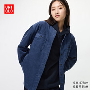 優(yōu)衣庫女裝燈芯絨襯衫式茄克/長袖外套25秋冬新款480318 66 藍色 M /160/84A