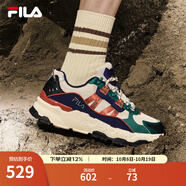 FILA 斐樂TREK滿天星老爹鞋男鞋新款休閑鞋時尚復(fù)古運動鞋跑鞋 泡沫白/楊梅綠-WB 41
