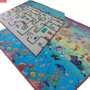 藍彩何撕不爛寶寶爬行墊加厚嬰兒客廳家用折疊爬爬墊無(wú)甲醛兒童泡沫地墊 湖藍色 3米長(cháng)*1.8米寬*1.5厘米厚