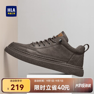 海瀾之家HLA男鞋休閑皮鞋子男士板鞋運動(dòng)鞋HAAXXM1EBF038 棕色43