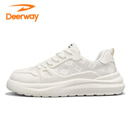 德?tīng)柣荩―EERWAY）男鞋2025夏季百搭休閑沖孔透氣滑板鞋厚底青少年防滑運動(dòng)潮鞋 米沙 39