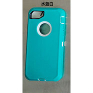 C適用iphonei7Plus三檔手機(jī)保護(hù)殼5S蘋果i8Plus支架檔摔手機(jī)殼批 水藍(lán)白 6P/7P/8P通用帶夾