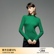 顏域羊毛內(nèi)搭針織衫女2025新款冬季糖果色修身顯瘦半高領(lǐng)打底毛衣 綠色 S/36