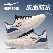 鴻星爾克男鞋加絨運動(dòng)鞋男2025新款冬季棉鞋輕便軟底跑步鞋緩震休閑鞋子男 3267白亞麻藍(防水皮面) 43 正常尺碼