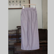 如素慢衣直筒褲女款2025新款亞麻單層休閑百搭寬松長(cháng)褲36353 藕粉色 XL