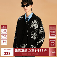 MLMR MY LIFE MY RULES冬季新款寬松提花設(shè)計針織衫上衣情侶款男士毛衣M2332400 黑色 M 175