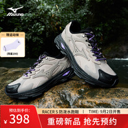 美津濃（MIZUNO）【RACER S】軟底輕便運(yùn)動(dòng)跑步鞋男女同款緩震透氣休閑慢跑鞋 【防潑水】02/復(fù)古卡其/黑色【9.2】 36 (225mm)