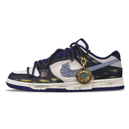 NIKE【定制球鞋】 Dunk Low 荷魯斯之眼 埃及木乃伊 做舊 潮流 板鞋 黑白紫 38.5